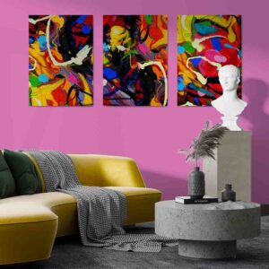Surrealista Hipnótico 3 pz Cuadros decorativos para sala