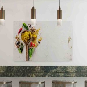 Cuadros para comedor elegantes decorativos Especias en cuchara de madera