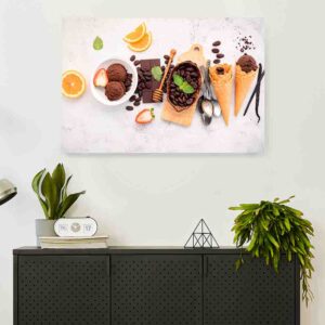 Cuadros modernos de frutas para comedor decoracion pared Helado de café