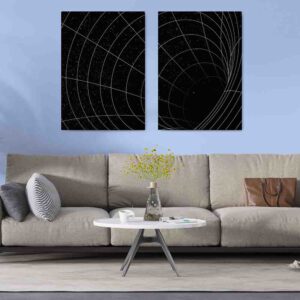 3d Cuántico 2 pz Cuadros decorativos abstractos canvas