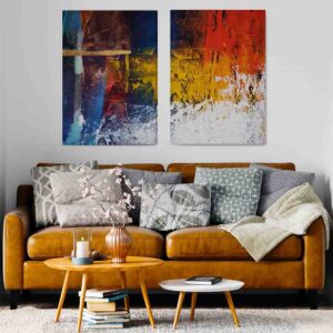Coloración irregular 2 pz Cuadros para sala modernos 2024