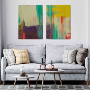 Abstracto resbaladizo 2 pz Elegantes cuadros para sala