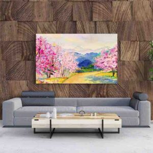 Cuadros para sala comedor paisaje de cerezos silvestres del himalaya