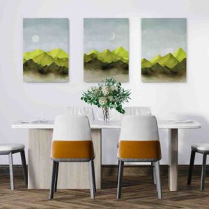 Montañoso fresco 3 pz Cuadros para decorar comedor modernos