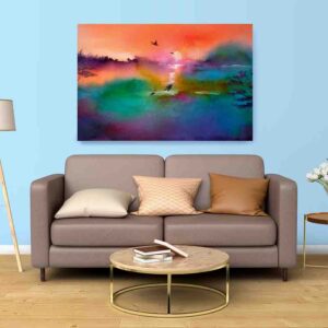 Pinturas modernas para sala Lago de la reflexion