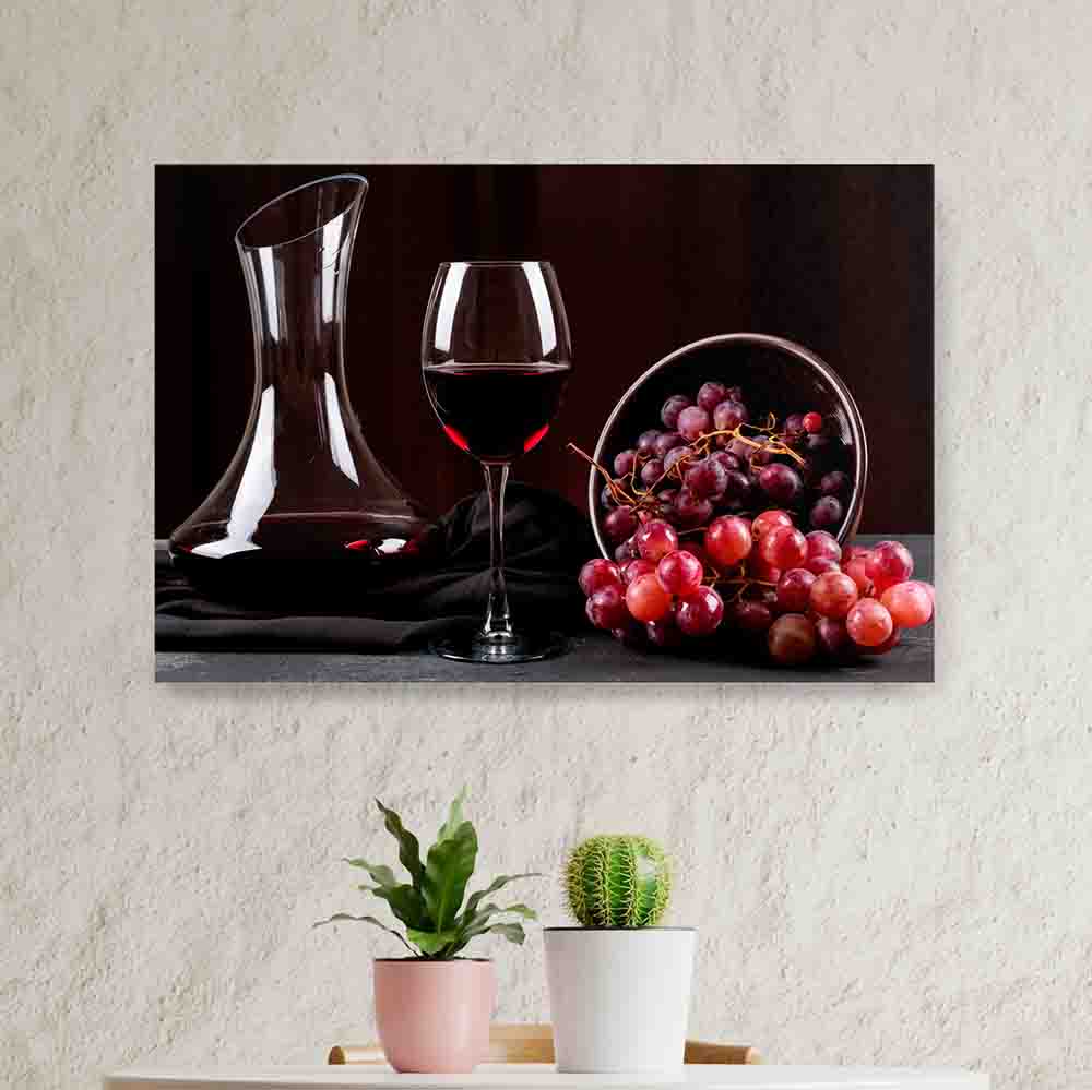 Cuadros para comedores modernos pinturas Uvas y vino oscuro