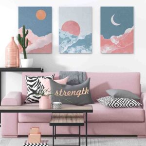 Atardecer 3 pz Pintura salas modernas