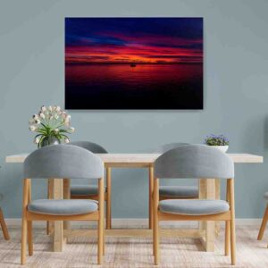 Pintura Del Mar en canvas Puesta de sol en la playa