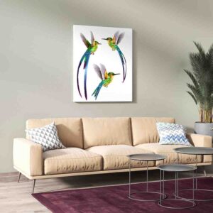 Cuadro De Colibrí decoracion pared  Familia colibrís