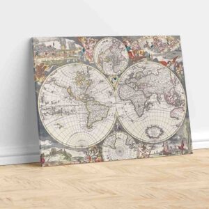 Elegantes cuadros para sala Nova Totius Terrarum orbis tabula (1660 - Justus Danckerts