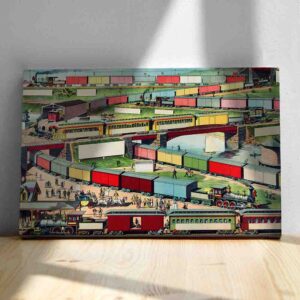 Decoracion con cuadros modernos Tren de pasajeros y mercancías