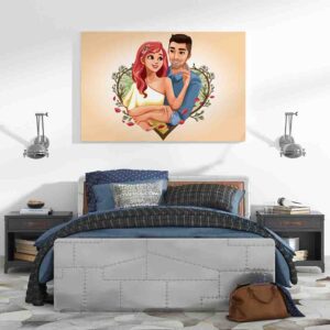 Cuadro en canvas del dia del amor y la amistad 2