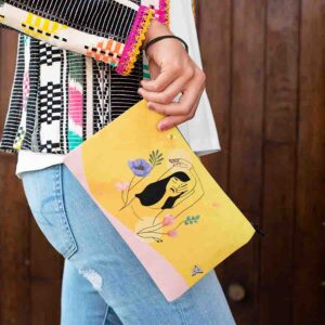 Bolsa De Mano Con Estampado Amarillo de Moda Mod. 3