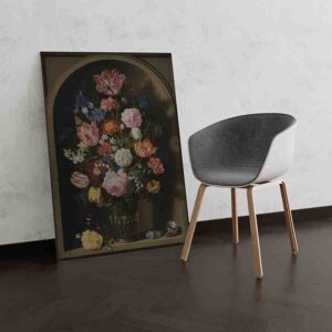 Cuadros De Flores Para Sala Canvas Bouquet of Flowers in a Stone Niche