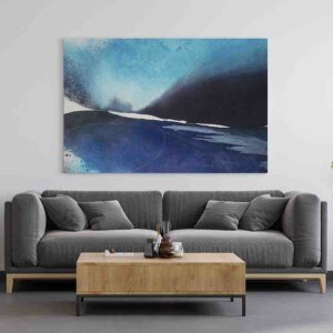 Cuadro Decorativo Abstracto Mar Olas Azul En Canvas Espacio exterior