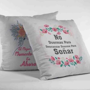 Cojines Decorativos 2 Piezas De Frases y flores