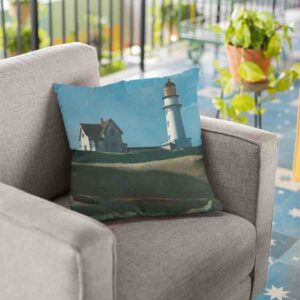 Cojines Decorativos De La colina del faro - Edward Hopper