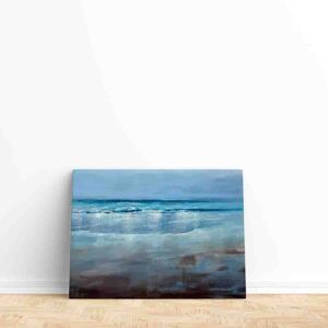 Cuadro Decorativo Abstracto Mar Olas Azul En Canvas Mareas