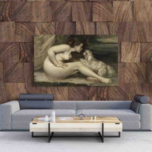Pinturas De Mujeres Modernos En Canvas Nude Woman with a Dog