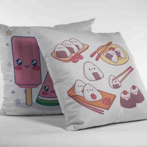 Cojines Decorativos 2 Piezas De Paleta y Sushi Kawaii