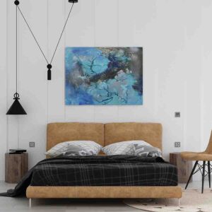 Cuadro Decorativo Abstracto Mar Olas Azul En Canvas Sabor mar