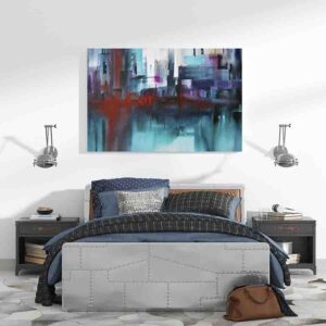Cuadro Decorativo Abstracto Mar Olas Azul En Canvas Sinatra