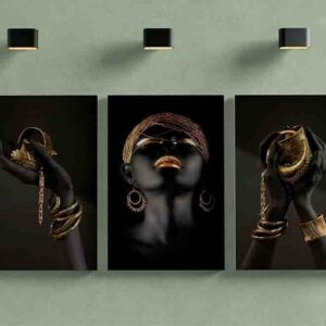 Set De 3 Cuadros Mujeres Africanas Modernos T3