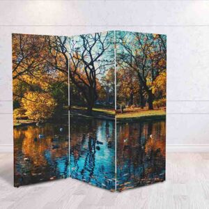Biombo Parque en Otoño #10 Separador de Espacios Elegante