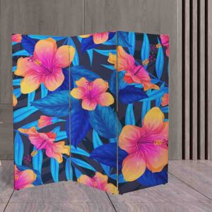 Separador de Espacios con Estampado Floral - Biombo #13