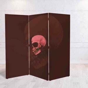 Biombo de Madera con Diseño de Calaveras y Rosas #15