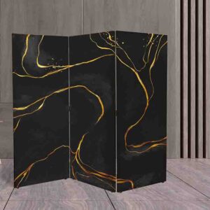 Biombo plegable negro para decoración de interiores #15