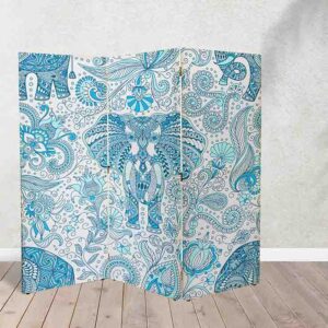 Mandala en Biombo de Tres Paneles #16 Separador de Espacios Versátil