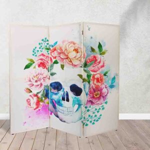 Biombo de Madera con Calaveras Minimalistas #19