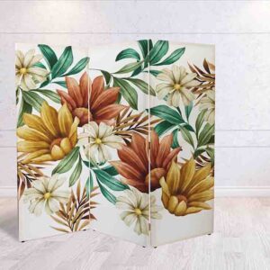 Separador de Espacios con Flores Tropicales - Biombo Decorativo #2