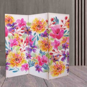 Divisor de Ambientes con Diseño de Flores Primaverales - Biombo #4