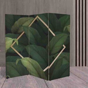 Separador de Ambientes de Hojas Naturales Biombo Decorativo #4