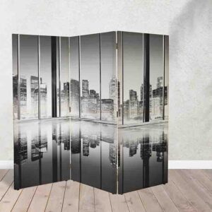 Biombo Decorativo Blanco y Negro Estilo Clásico #5