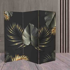 Biombo con Diseño de Hojas Tropicales Separador de Espacios #7