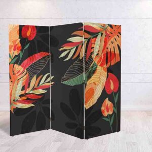 Separador de Ambientes de Hojas y Flores Biombo Decorativo #8
