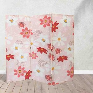 Biombo Decorativo con Flores - Separador de Espacios #9