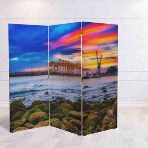 Atardecer en la Costa Industrial Biombo Decorativo #9 Separador de Espacios Moderno