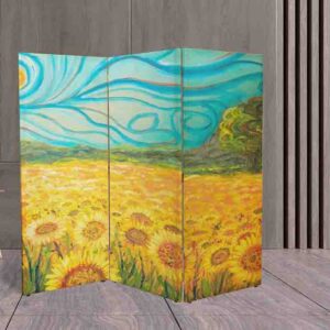 Biombo Campo de Girasoles de Vincent van Gogh #7 Separador de Espacios Colorido