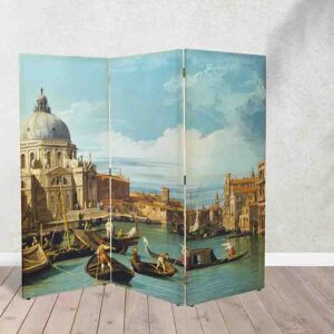 Separador de Espacios El Gran Canal y la Iglesia de Santa María de la Salud de Canaletto #14 Biombo Veneciano