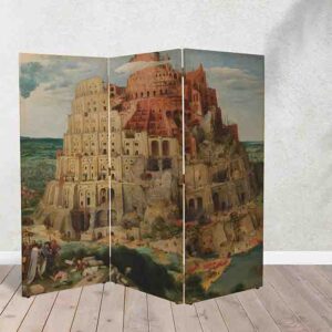 Biombo La Torre de Babel de Pieter Brueghel #27 Separador de Espacios Intrigante