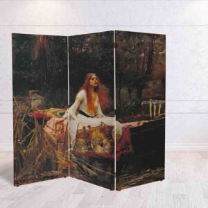 Separador de Espacios La Dama de Shalott de John William Waterhouse #20 Biombo Elegante
