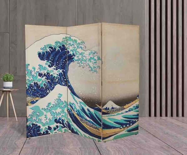 Separador de Espacios La Gran Ola de Kanagawa de Katsushika Hokusai #24 Biombo Japonés