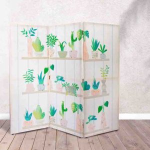 Biombo Cactus #4 - Separador de Espacios Moderno con Diseño Natural