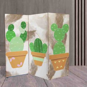 Elegancia Verde: Biombo Decorativo de Cactus #5 para Separar Espacios
