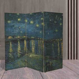 Biombo Noche Estrellada sobre el Ródano de Vincent van Gogh #31 Separador de Espacios Nocturno