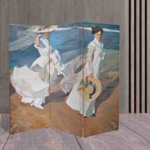 Biombo Paseo a Orillas del Mar de Joaquín Sorolla #33 Separador de Espacios Relajante